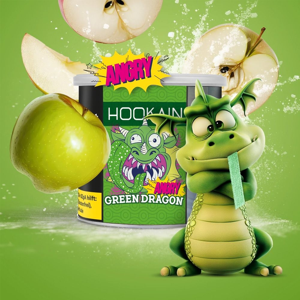 Hookain 200g Shisha Tabak Angry Green Dragon Drachenzungen