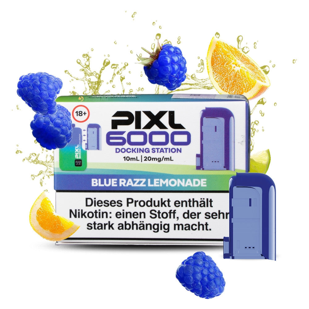 Pixl 6000 pods Blue razz lemonade