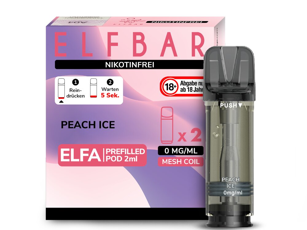 Elfbar Elfa Prefilled Pods Nikotinfrei Peach Ice